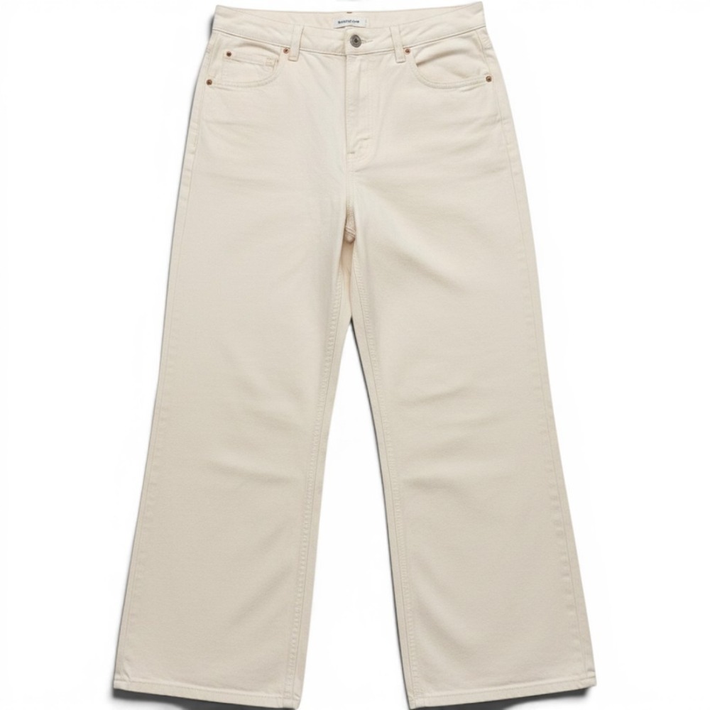 Reformation Cary High Rise Slouchy Wide Leg Jeans Fior Di Latte Cream 30 Organic